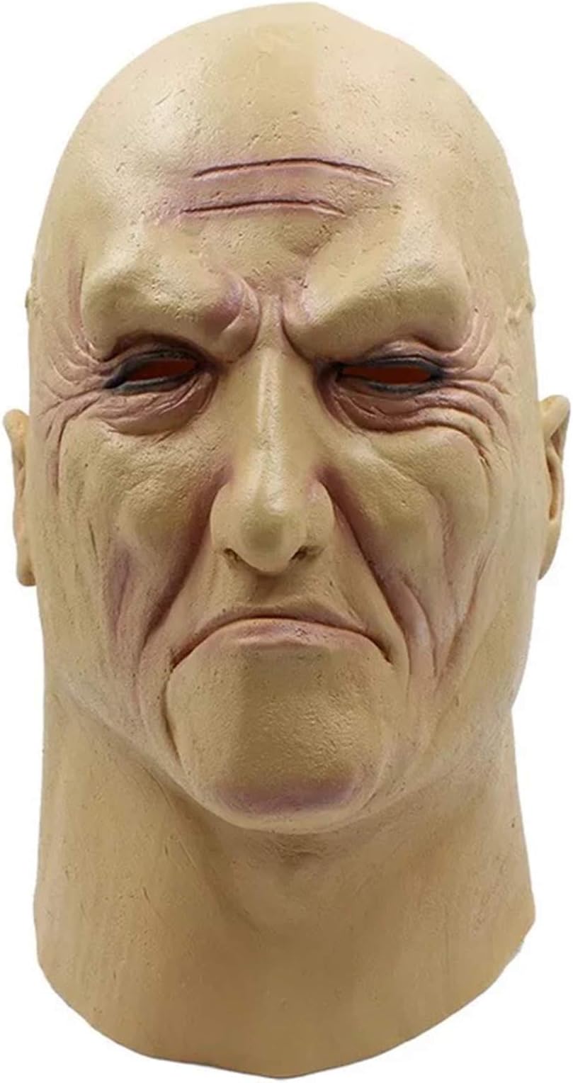 HAORONG Realistic Man Latex Mask Old Male Disguise Halloween Fancy Dress Bruiser Bouncer