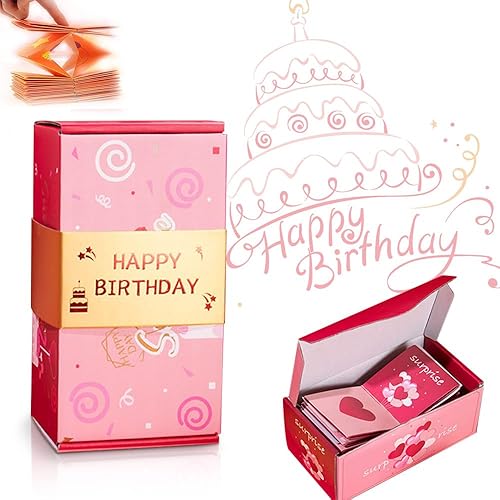 Caja de regalo sorpresa crea el regalo más sorprendente, caja de regalo de sobre rojo plegable de creatividad 2023, caja de regalo sorpresa