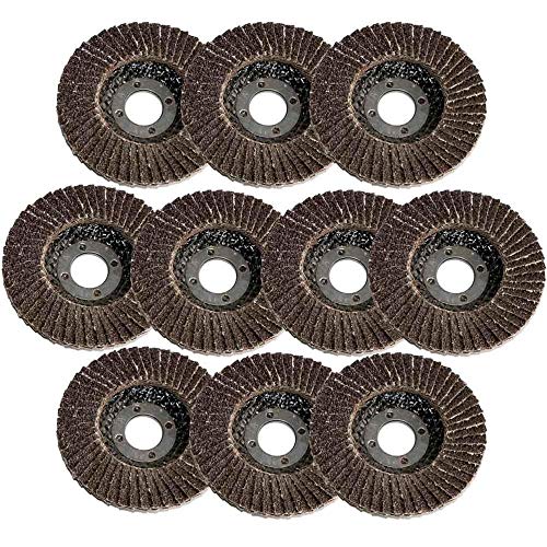BDAYEK Discos de láminas 10 Discos de láminas 3 Pulgadas, muelas abrasivas 75 x 16 mm, Grano 80 for Amoladora Angular, Metal, Madera y plástico, Unidades(Black 10pcs)