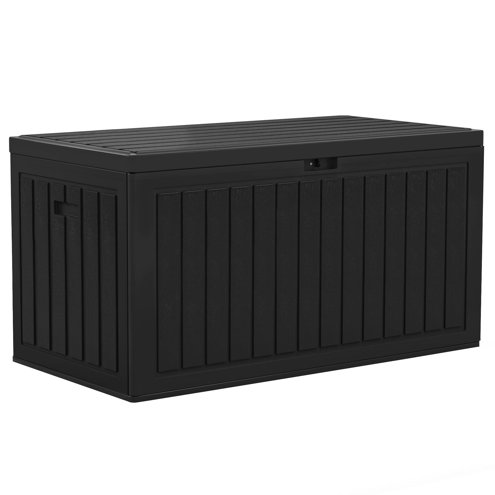 YITAHOME 86 Gallon Large Deck Box, Double-Wall Resin Outdoor Storage Boxes, Deck Storage for Patio Furniture, Cushions, Pool Float, Garden Tools, Lockable & Waterproof (Black)