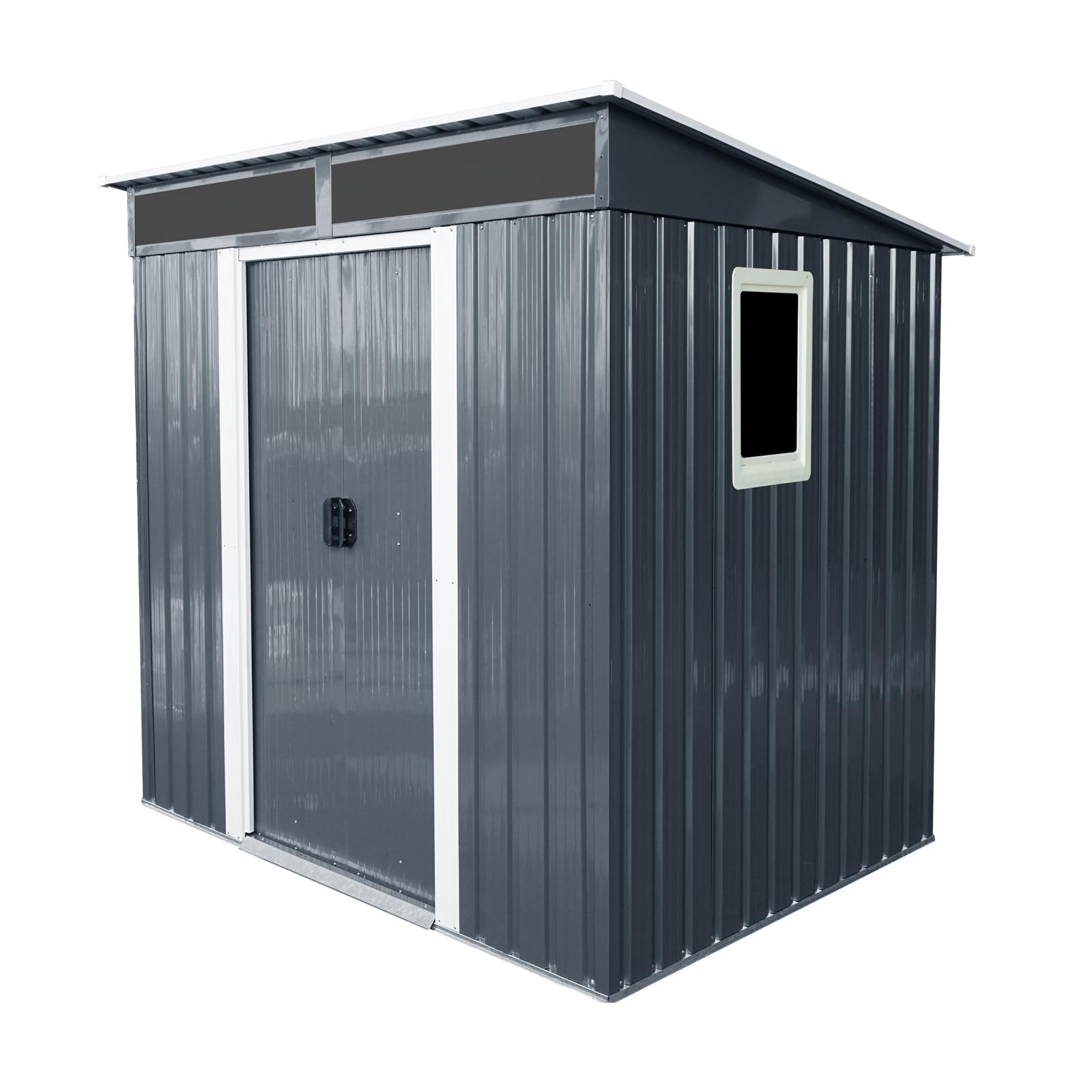 Amazon | 物置 屋外 大型 スチールシェッド | 幅195×奥行150×高180cm