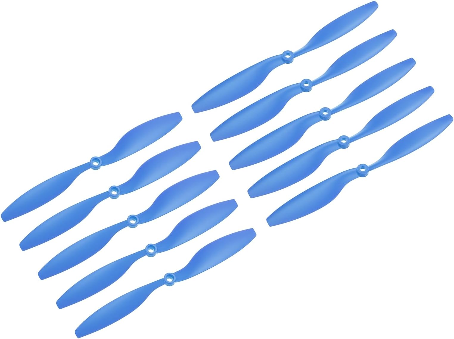 sourcing map 10Pcs 1045 RC Propellers Blade Prop 2 Vane 25.4cm Dia Plastic for RC Aircraft Quadcopter Prop Replacement, Blue with 6 Plastic Washers