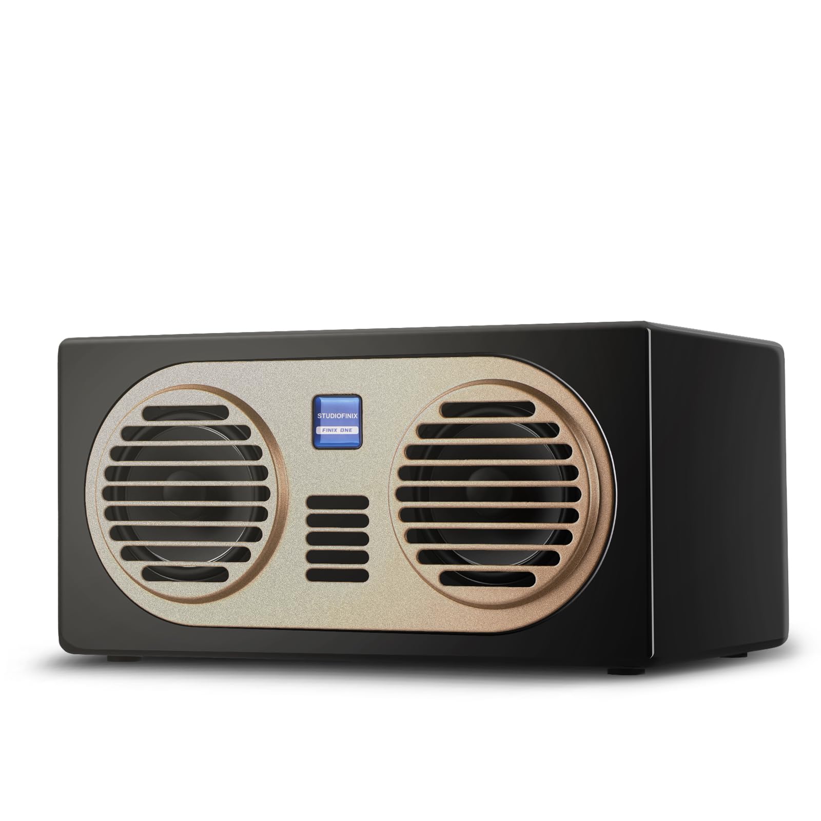 STUDIOFINIX Bluetooth Speakers Wireless Home Audio Speaker System 4 Inches 100W Wooden Retro Bookshelf Speakers with Bluetooth for Home, Party,Office(Black)