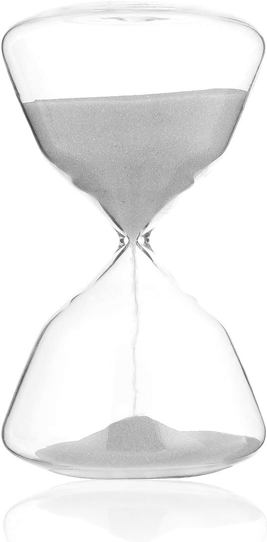 SWISSELITE BILOBA Sand Timer Hourglass - Inspired Glass for Home, Desk, Office Decoration