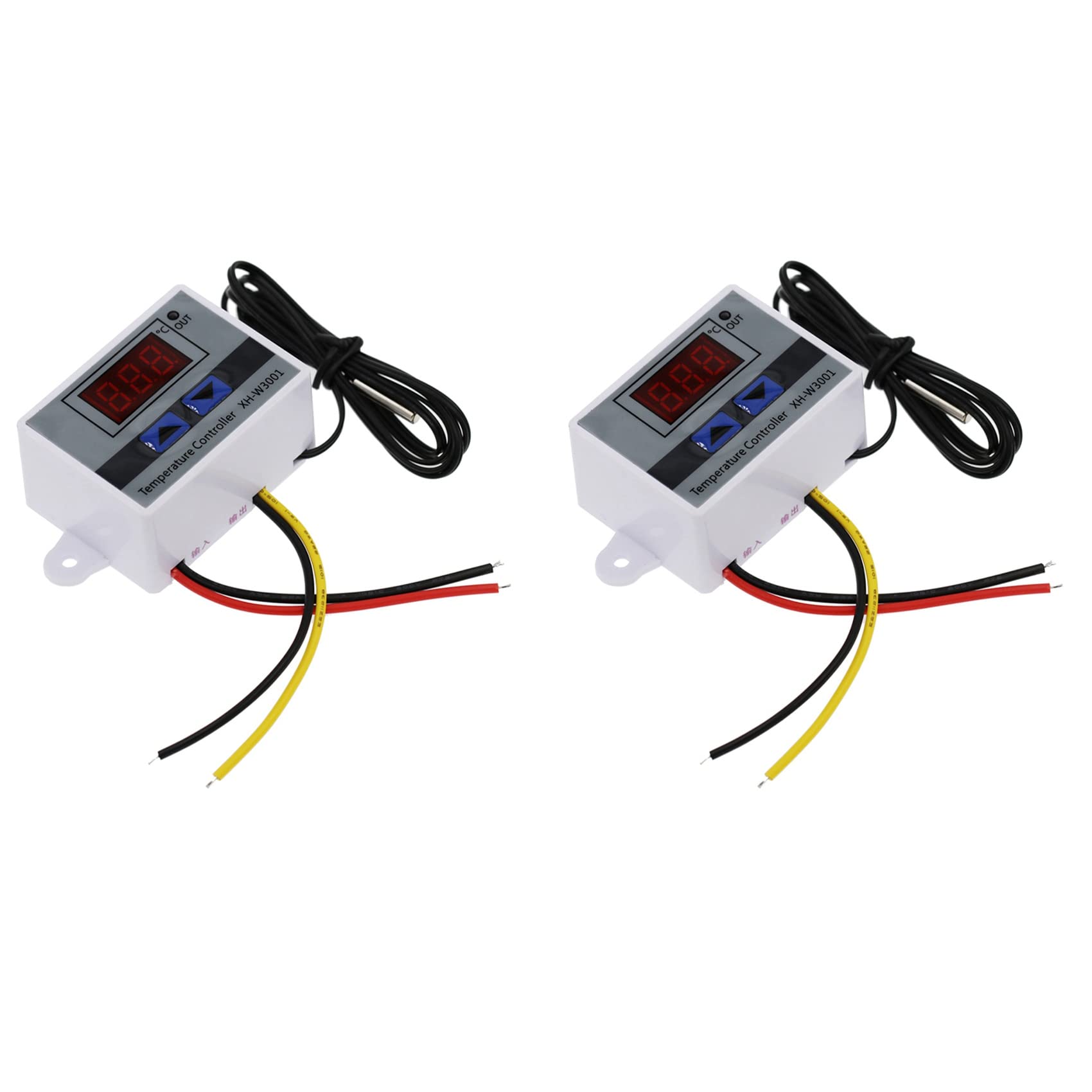 Jnchdghwa White 2X Digital Temperature Controller Display Thermostat Control Switch And Thermistor Sensors Temperature Probe(220V 1500W)