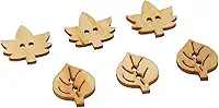 Blumenthal Lansing Buttons, Pack of Wooden Leaf Shaped, For Sewing or Craft Projects, Various Shapes - Natural Wood Color
