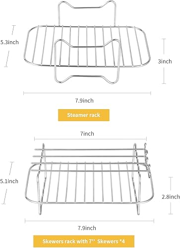 Miniatura 2 de ZXMOTO Accesorios para freidora de aire juegos de 7 piezas para freidoras de aire de doble cesta Ninja DZ201DZ401