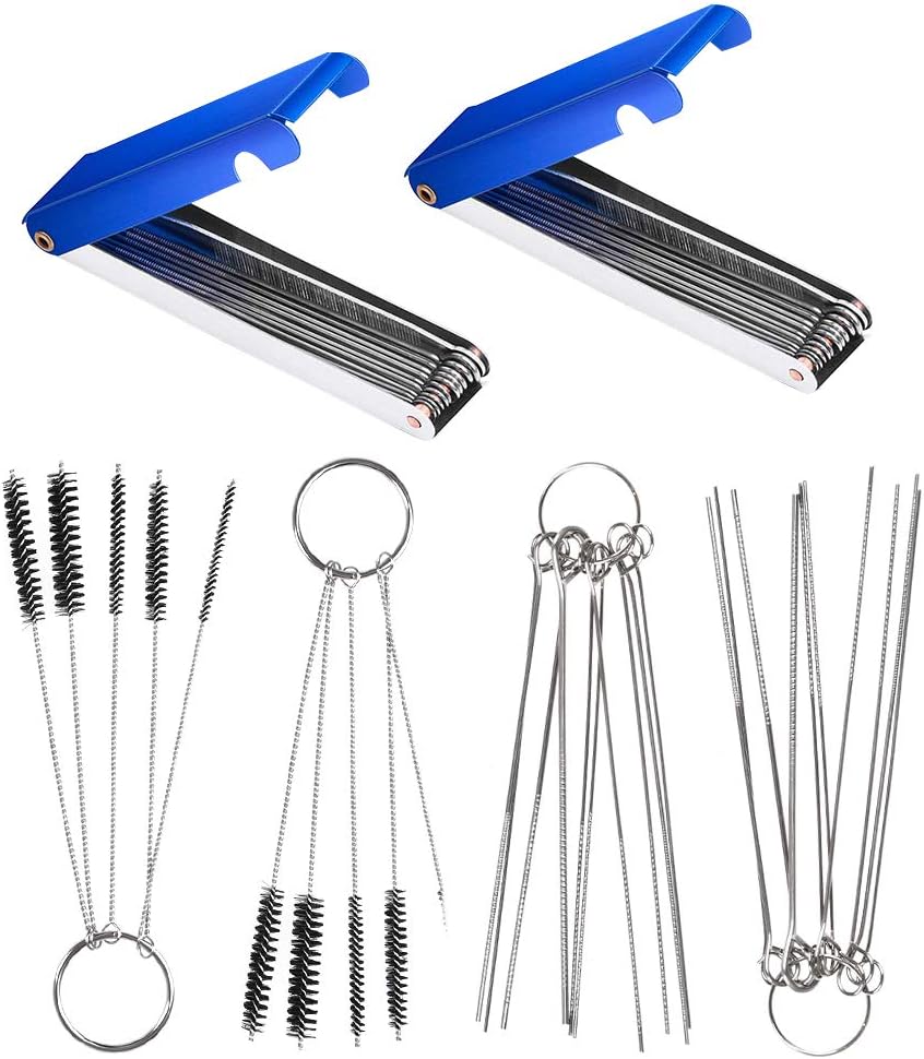 OFNMY Carburetor Tool Kit Clean, Set of 4 Carburetor Carbon Dirt Jet Remove Cleaner 26 Cleaning Wires Set + 20 Cleaning Needles + 10 Nylon Brushes Tool Kit for Motorcycle ATV Moped Welder Carb Chainsa : Automotive