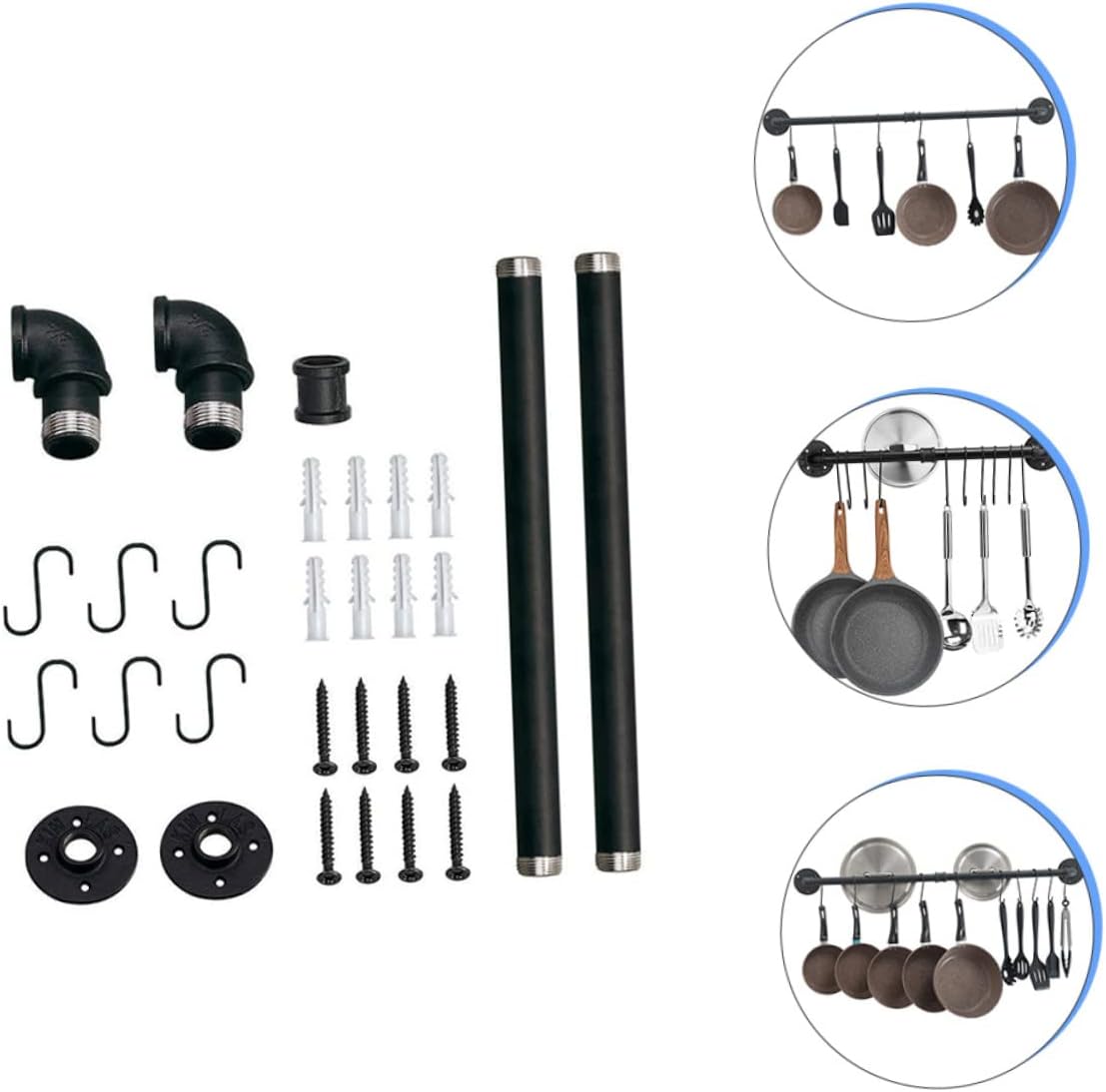 PRETYZOOM Pot Rack Hooks Kitchen Pot Storage Racks Wall Mount Iron Storage Pan Hanger Cooking Utensil Holder