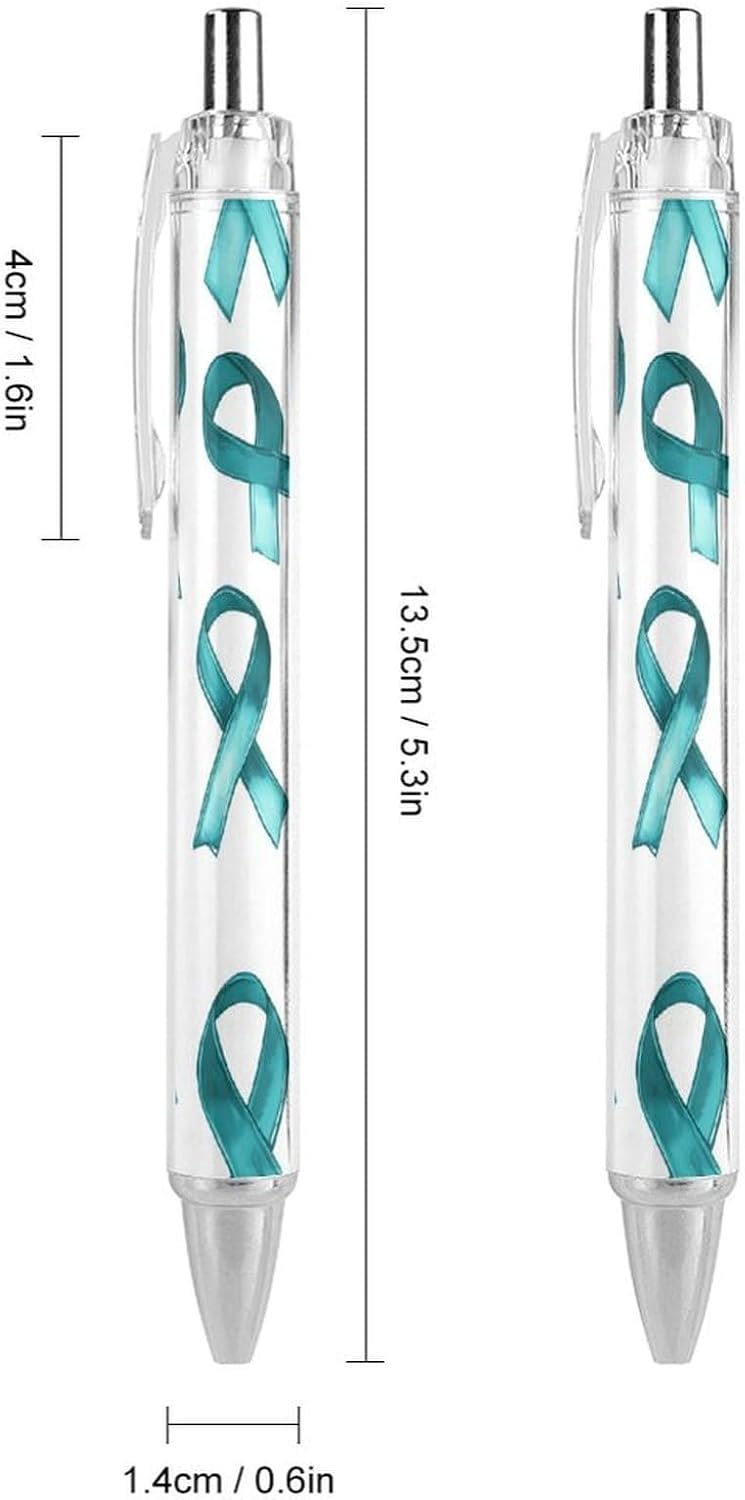 Cervical Cancer Awareness Month Smooth Ink Pens Ballpoint 0.5mm Fancy Pen Retractable Office Supplies image 2