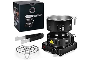 600W Electric Coals Heater Barbecue Stove with Detachable Tongs