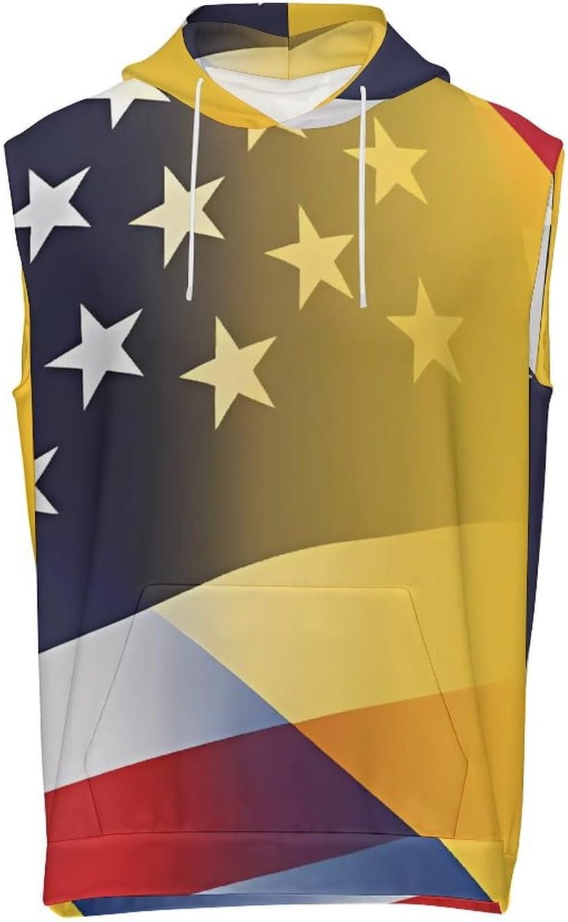 Men's Workout Hooded Tank Tops Sleeveless Muscle Gym T-Shirts