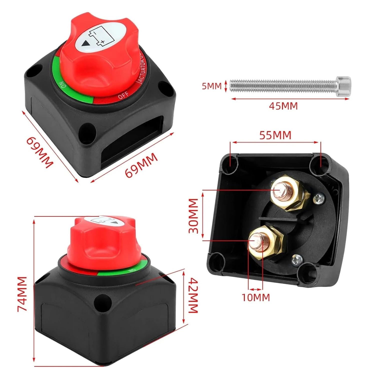 300A 12V 24V 48V Battery Disconnect Switch Dual Switch 2 Position Selector 1Pcs