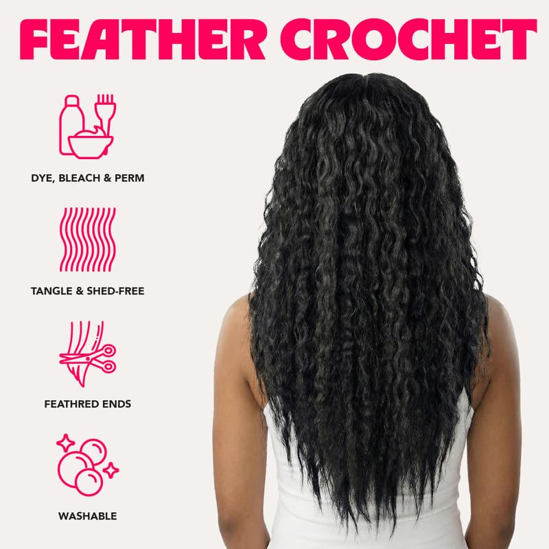 100% Unprocessed Remy Human Hair Feather Crochet Extensions for Women – Reusable, Invisible Knotless Feather Hair - Kinky Straight - Honey Blonde