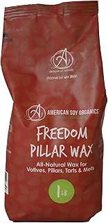 American Soy Organics- 1 lb of Freedom Soy Pillar Wax Beads for Candle Making – Microwavable Soybeads – Premium Pillar Wax - Candle Making Supplies