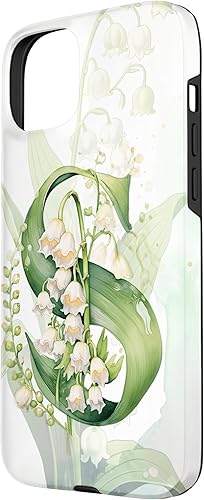 Vista 20 de Funda para iPhone 12/12 Pro Lovely Lily of The Valley Letra S May Birthday Case