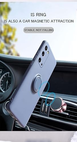 Miniatura 5 de Funda magnética con soporte de anillo para Samsung Galaxy S21 S22 Ultra S20 S21 FE S10 Plus Note 20 S9 Plus, funda de silicona líquida suave, cian