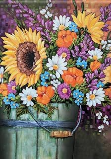 Flower Diamond Painting Kits for Adults,5D DIY Diamond Art for Kids Beginners,Sunflower Full Drill Rhinestones Round Diamo...