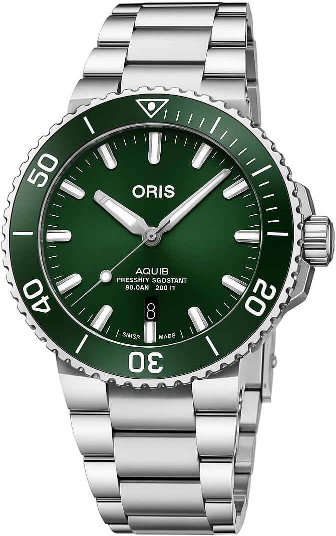 Oris Aquis Date Green Dial 43.5mm Steel Men's Watch - Reference: 01 733 7730 4157-07 8 24 05PEB