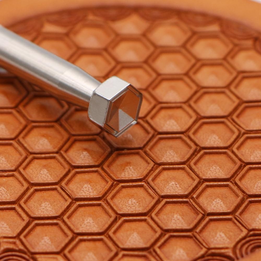 Leather Stamp Tools Stamping Working leathercraft Carving Leather Craft Working: Hollow Hex E129 (E129-1)
