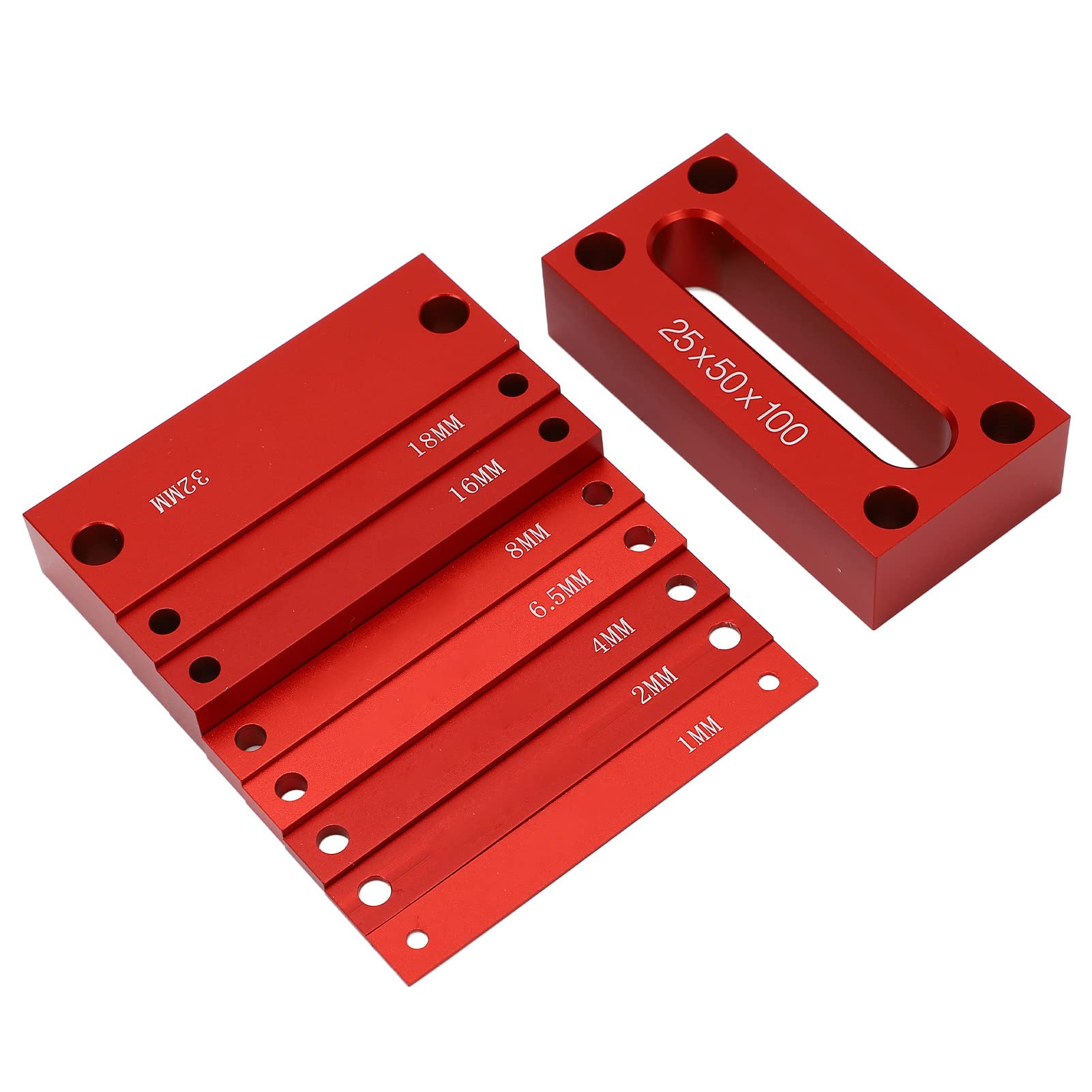 Bloque de Calibre de Altura, Bloques de Calibre Métrico de Aleación de Aluminio, 9 Piezas, Barras de Configuración de Carpintería, Accesorios para Fresadora y Sierra de Mesa