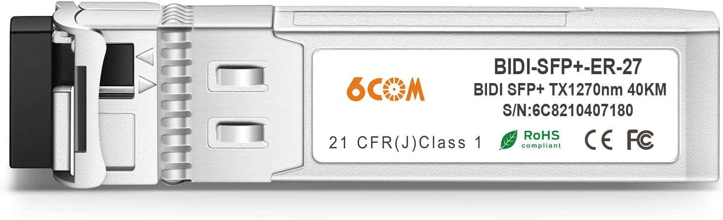 a Pair of 10G SFP+ Bidi Transceiver, 10GBase-BIDI 1270nm/1330nm SMF, up to 40km, Compatible with Cisco, Ubiquiti, Mikrotik, D-Link, Supermicro, Netgear and Other Open Switches