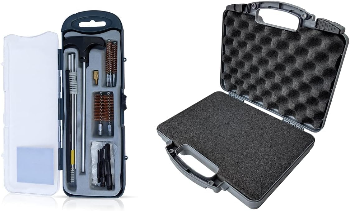 Cedar Mill Fine Firearms TSA Approved Gun Case - Gun Carry-on Bag for Handgun and Pistol Cleaning Kit for Handguns, Rifle, & Shotgun Bundle.