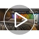 EnHomee Metal Queen Bed Frame with 54" Tall Storage Headboard & LED, Black image 7