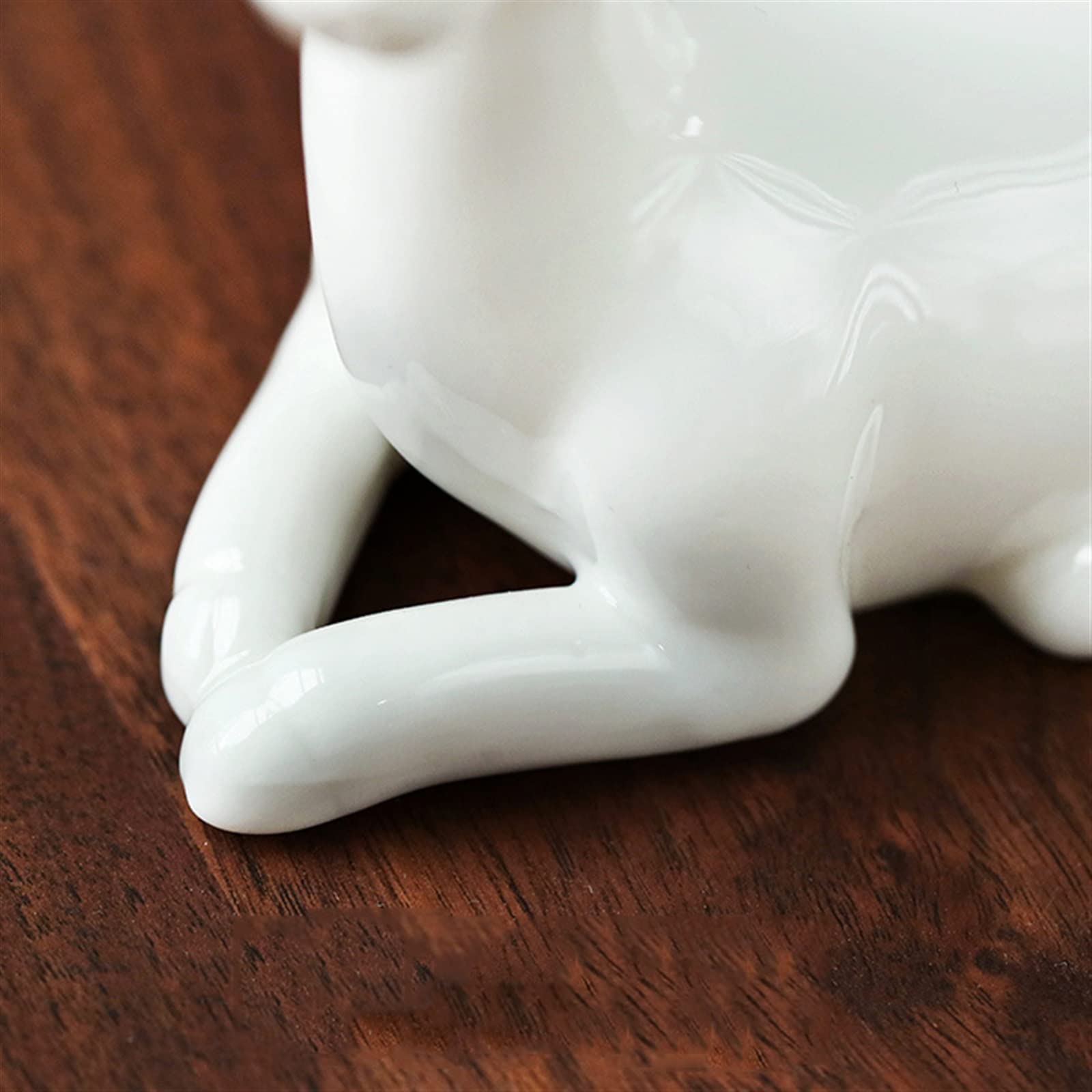 Blat Małe figurki Akcenty dekoracyjne Zwierząt Ceramiczny Biały Jeleń Pulpit Domowe Bonsai Skalisty Ozdoba do kształtowania krajobrazu Salon Dekoracje półek na książki