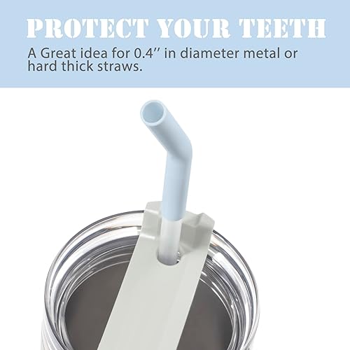 Miniatura 2 de 12 piezas de adornos de paja para vasos Stanley Adventure Quencher, puntas de paja reutilizables para popotes de 0.4 pulgadas de diámetro
