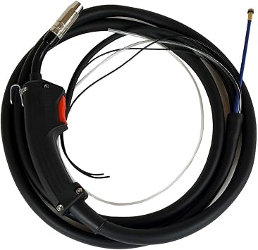 14AK MB15 MIG Welding Torch Lance Gas GASLESS Wire Feed Fixed 3m Cable + 0.8mm Tips