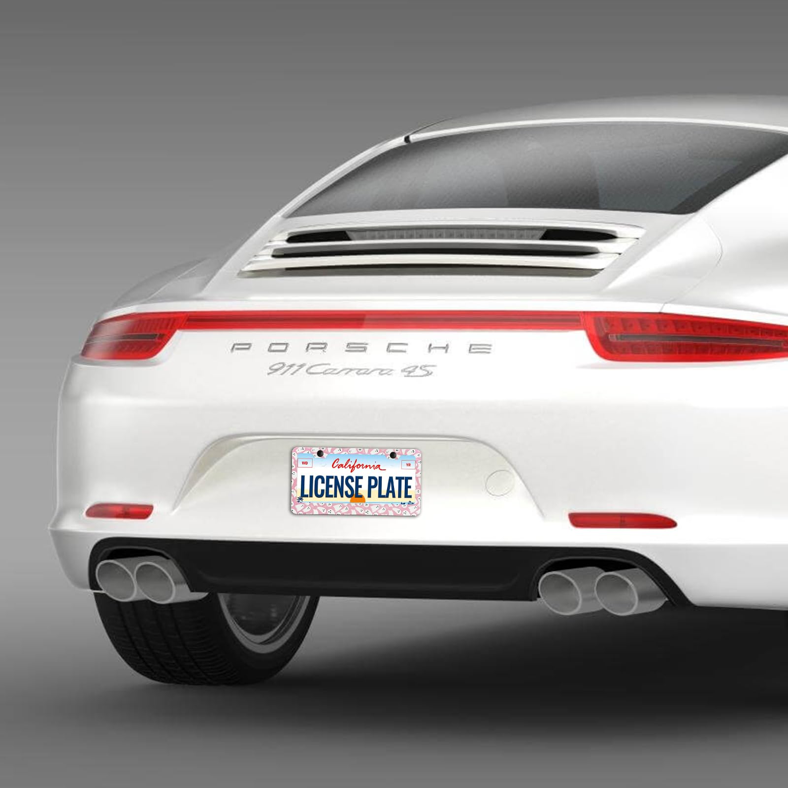 Pink Cute Ghost License Plate Frames for Women - 2 Pack Pink Car Plate Holder Cover Car Accessories — view 5