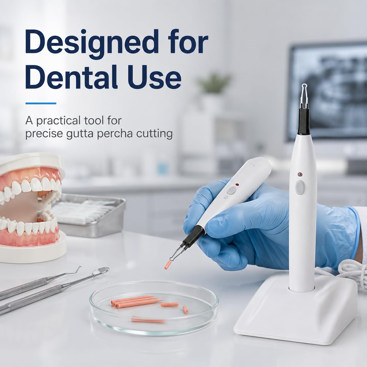 Dental Guttapercha Tooth Cortador de encías Endo Gutta Cutter Temperatura máxima 260 ℃ + 4 agujas para fiebre, cortador dental, para odontología profesional, clínica o laboratorio