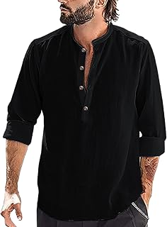 Ansenesna Men's Sweatshirt Crewneck T-Shirt Casual Button Down Short Sleeve Fleece Sweatshirt Button Down Dress Shirts Basic Tee