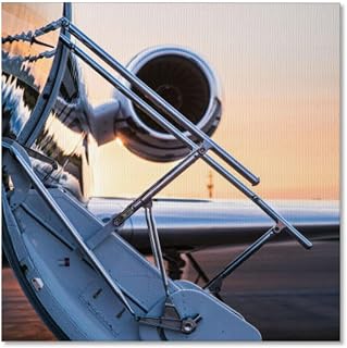 TIEOIYA Private Jet Parked at an Airport Canvas Wall Art for Bathroom Bedroom Pictures Wall Decor Living Room Kitchen Office Framed Poster Prints Artwork Painting 16x16