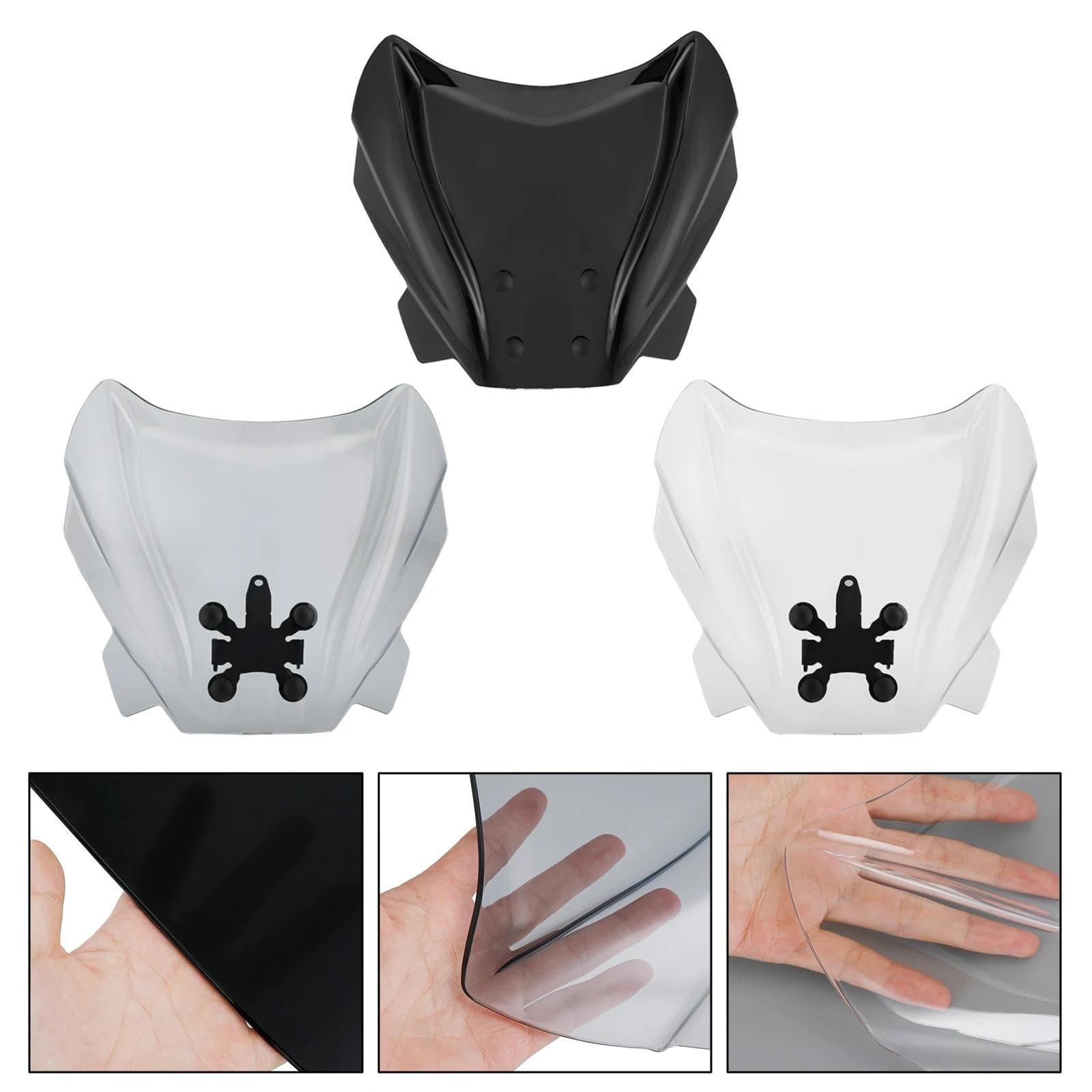 Deflector Aire Parabrisas para CB650R 2019 2020 2021 ABS Parabrisas De Motocicleta Accesorios De Motor Parabrisas Frontal (Color : Negro)