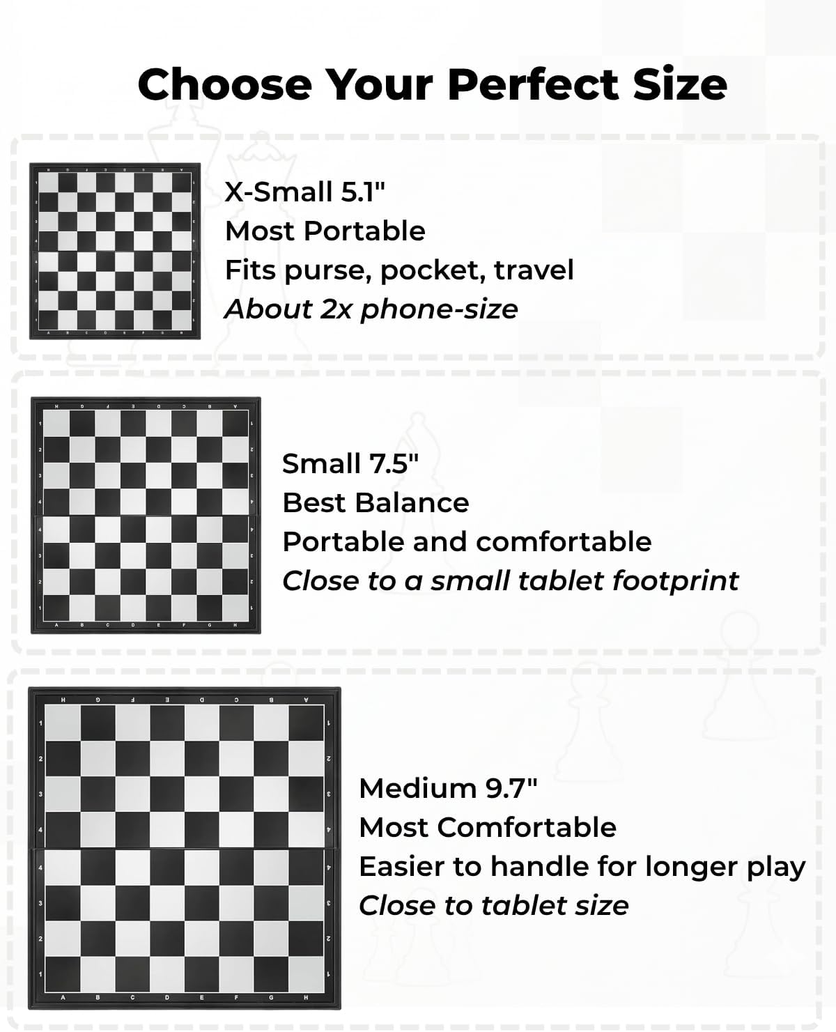 Mini Travel Chess Set Magnetic Vikutu 5.11 Inches Portable Small Folding Chess Board (X-Small)