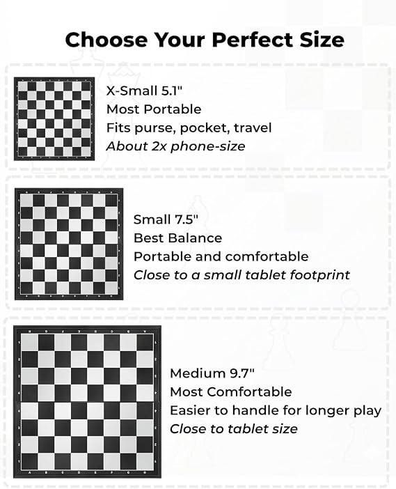 Mini Travel Chess Set Magnetic Vikutu 5.11 Inches Portable Small Folding Chess Board (X-Small)