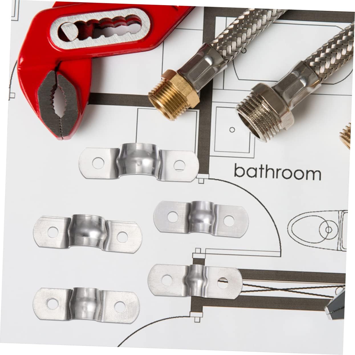 NUOBESTY 66pcs Rigid Strap Tube Hose Clamp for Plumbing Automotive and Mechanical Applications and Easy to Install