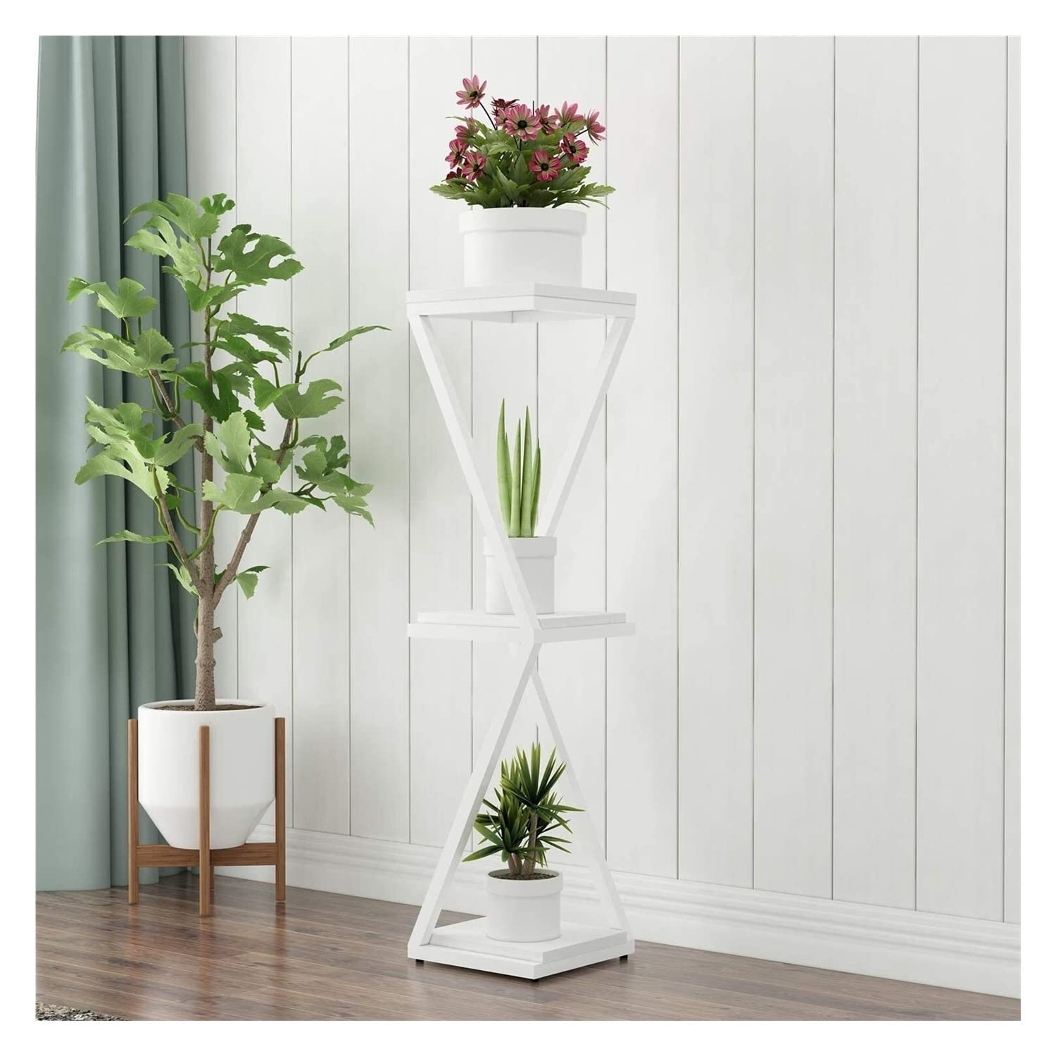 Porta Piante Art Floor Flower Stand per Piante Moderno Porta Fiori in Metallo Decorazione per Interni Interno(B,90 * 30 * 30cm)