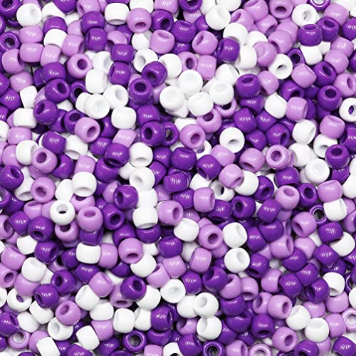 Tibaoffy Crafts Violet Mix Perles 6x9mm, Pony Beads Total Environ 1000pcs Cover