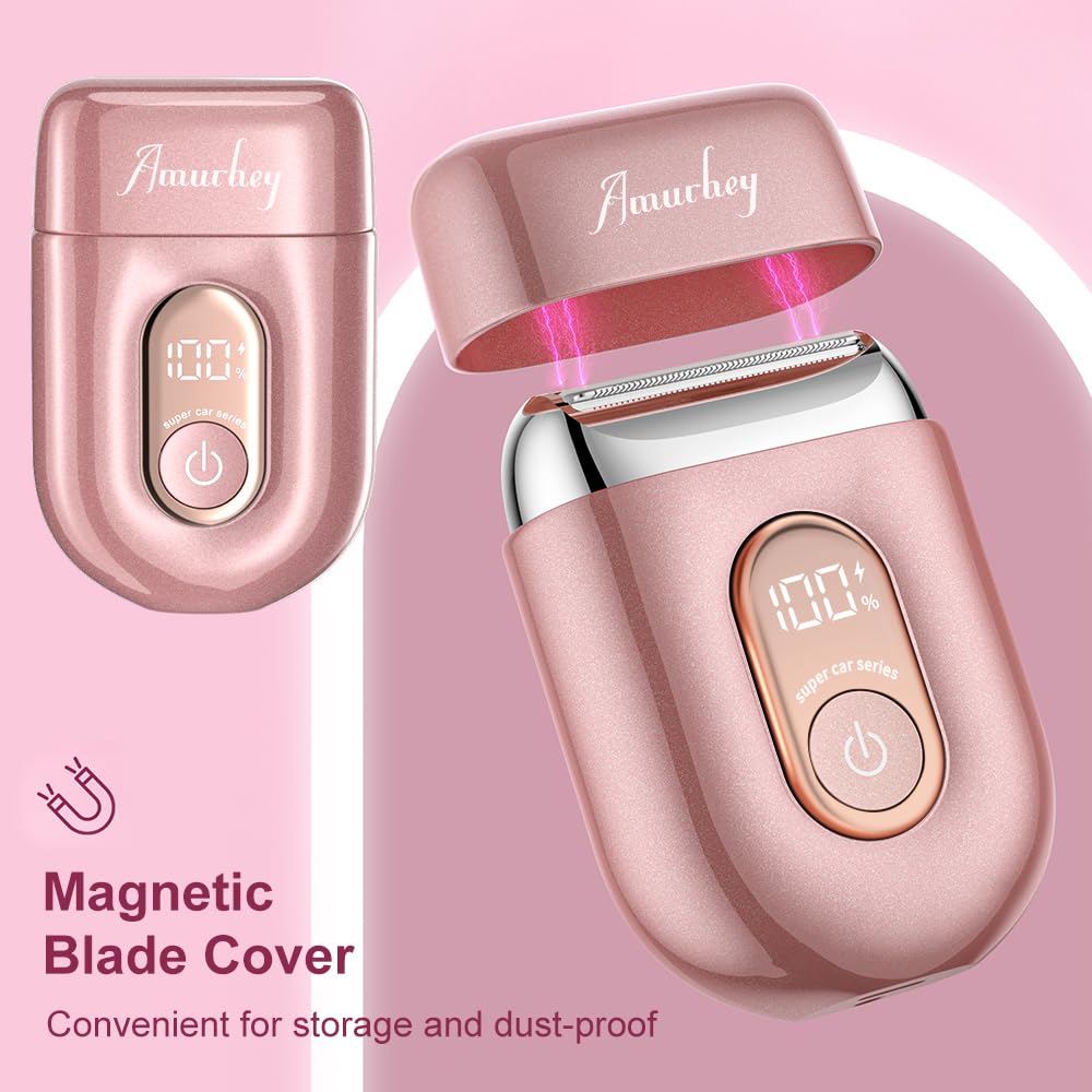 Rasoir électrique féminin, [2026 new] Rasoir intime 3D à trois lames pour femme, Epilateur Visage, Tondeuse Femme Intime, rasoir électrique sec et humide pour femme, pour maillot, aisselles, jambes