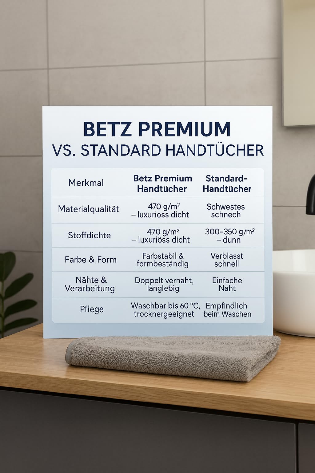 Betz Premium Handtuch Set 4-teilig – 4× Handtücher 50×100 cm, 100% Baumwolle 470 g/m², weich & saugstark, Oeko-TEX® Farbe anthrazit