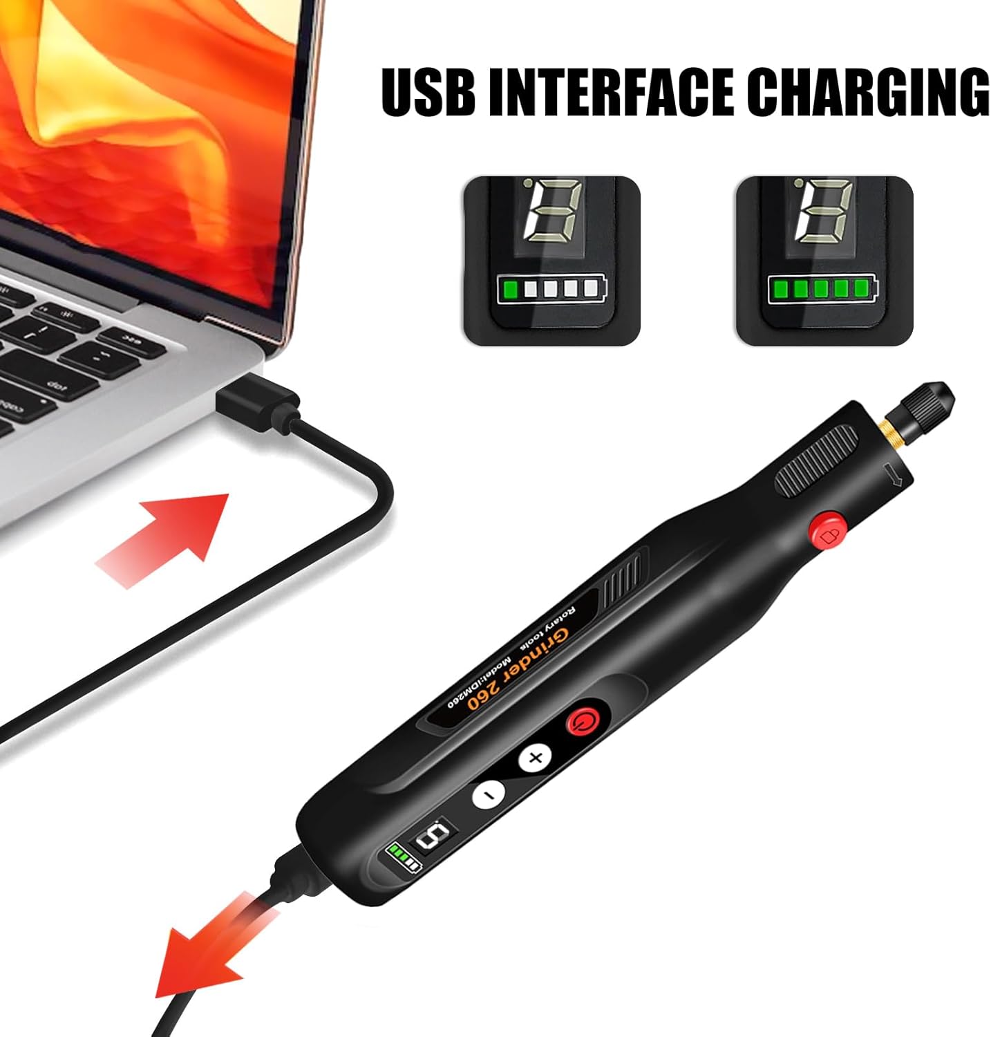 Ergonomic Cordless Rotary Tool with Chucks Quick Accessory Swap Led Light Battery Indicators for Accuracy Tasks in Tight Spaces Chucks