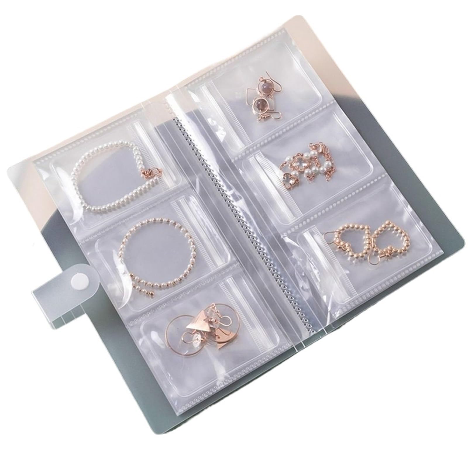HUWOYG Anti-oxidation Jewelry Storage Albums Transparent Portable Album Bag Organizer Booklet For Rings Necklace