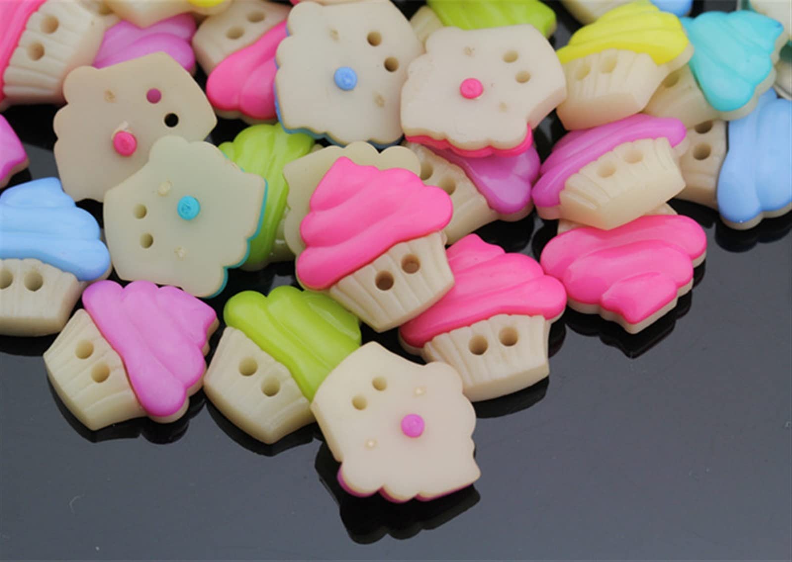 Bottoni Bottone 50 Pezzi 16x16mm a Forma di Gelato in plastica Camicia Bottone Maglione Accessori for Cucire Album for Bambini Botone