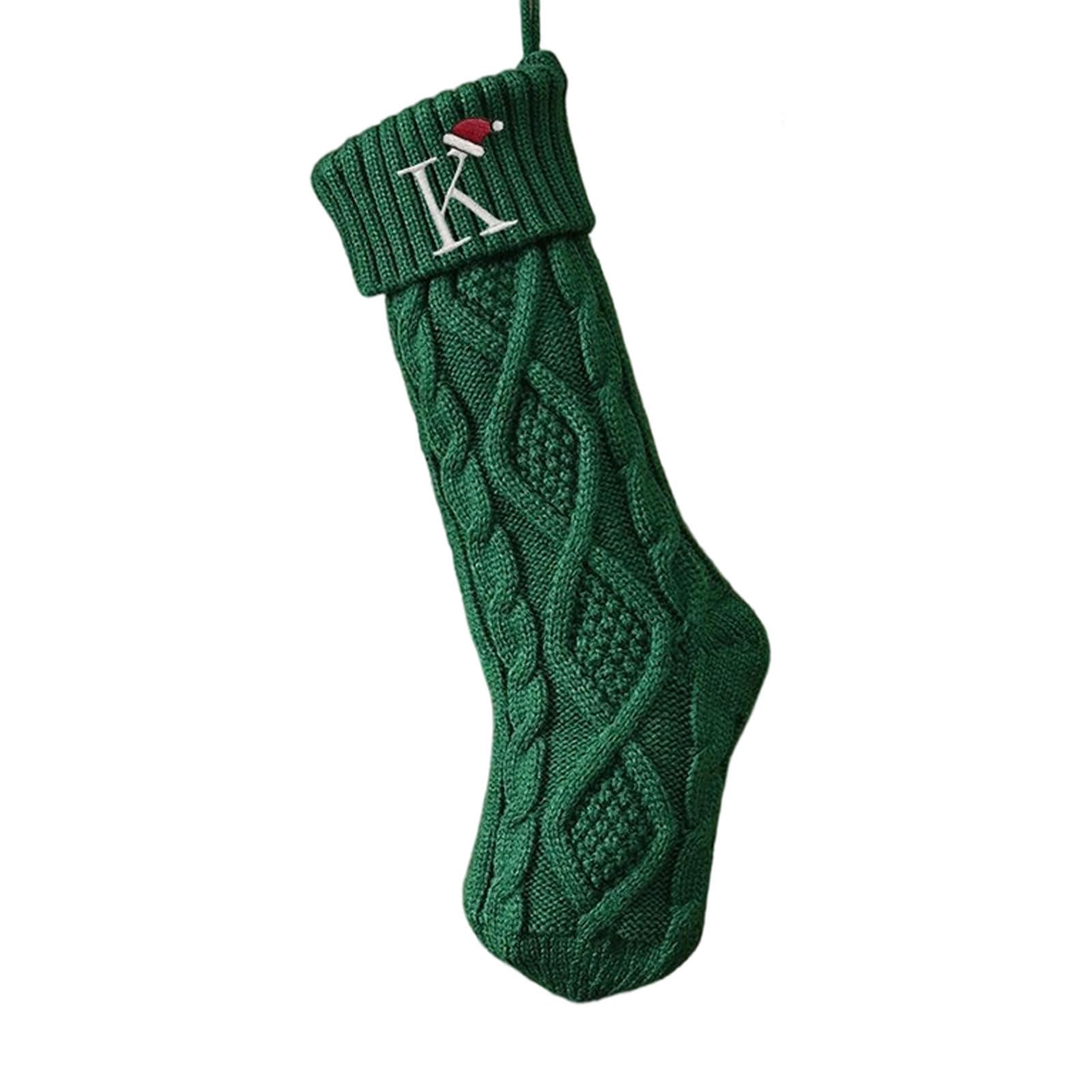 Chaussette de Noël personnalisée avec lettre brodée en maille douce
