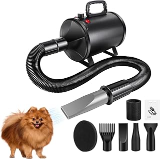 Hundefön Blower 3500W Tierhaartrockner Blower Hundefön Einstellbare Geschwindigkeit mit 4 Düsen Fön für Haustiere Pet Dryer Haustier Hundepflege Trockner Hundetrockner Gebläse für Hunde und Katzen