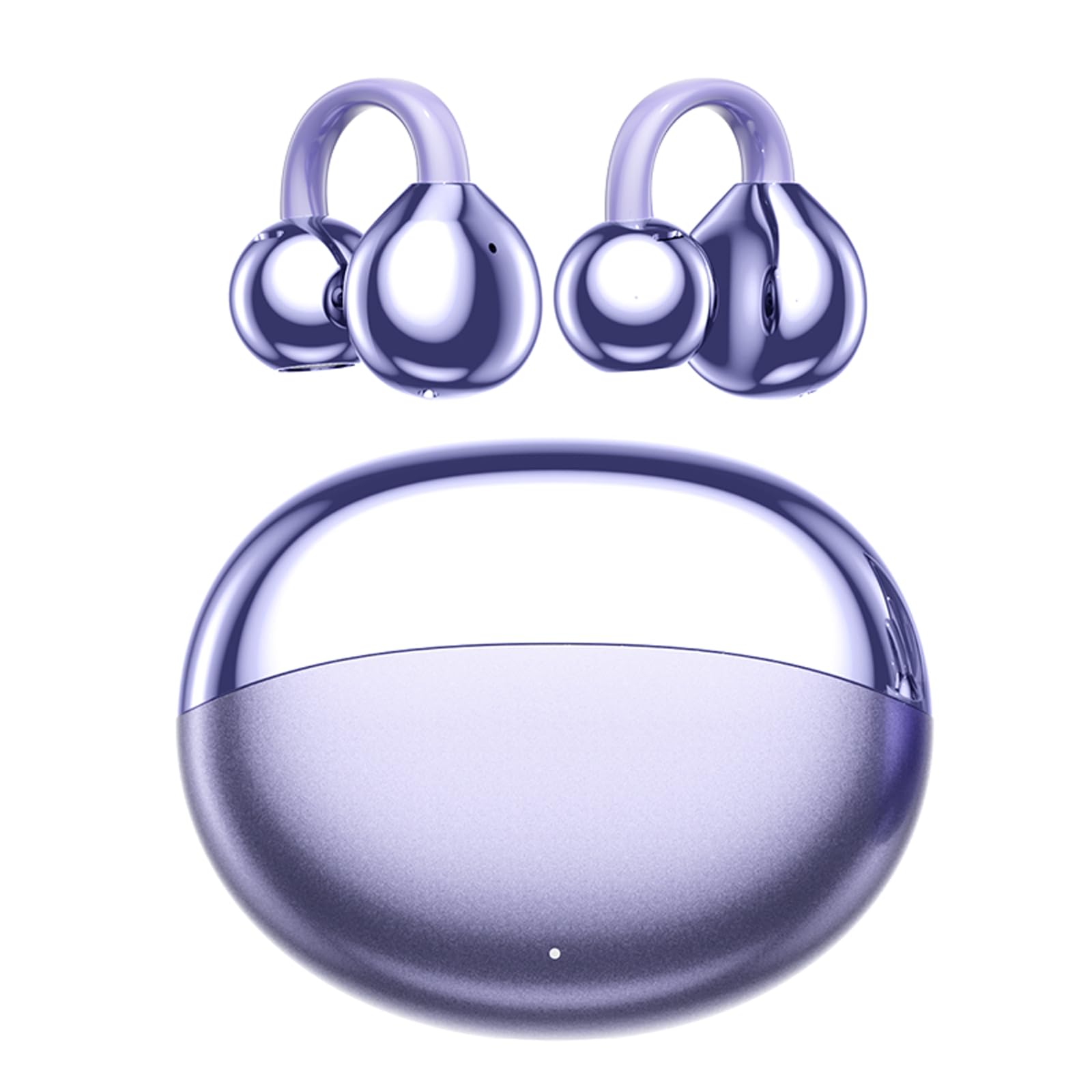 Ttbesmi Open Ear Clip On Earbuds Wireless Bluetooth Ear Cuff Buds Headphones Purple Outer Ear Earclip Bone Air Conduction Earring Earbuds Headphones Earphones Waterproof for Small Ear Canals Women Lavender Purple