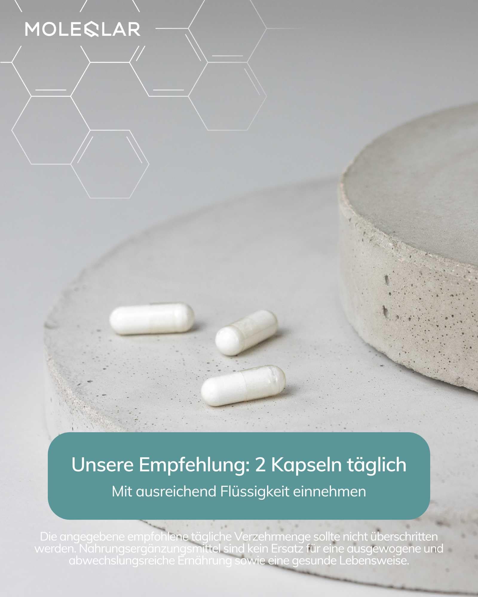 MoleQlar CaAKG (Calcium-Alphaketoglutarat) Kapseln 60 Stück - Nahrungsergänzungsmittel mit Calcium & Alphaketoglutarat - 1000 mg Ca-AKG pro Portion - Monatsvorrat